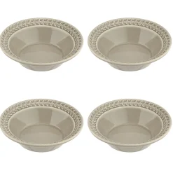 Portmeirion Botanic Garden Harmony 4 Cereal Bowls, Stone Fashion