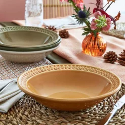 Portmeirion Botanic Garden Harmony 4 Pasta Bowls, Amber Sale