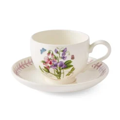 Portmeirion Botanic Garden Meadow Breakfast Teacup & Saucer, Sweet Pea Clearance