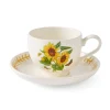 Portmeirion Botanic Garden Meadow Breakfast Teacup & Saucer, Sunflower Hot
