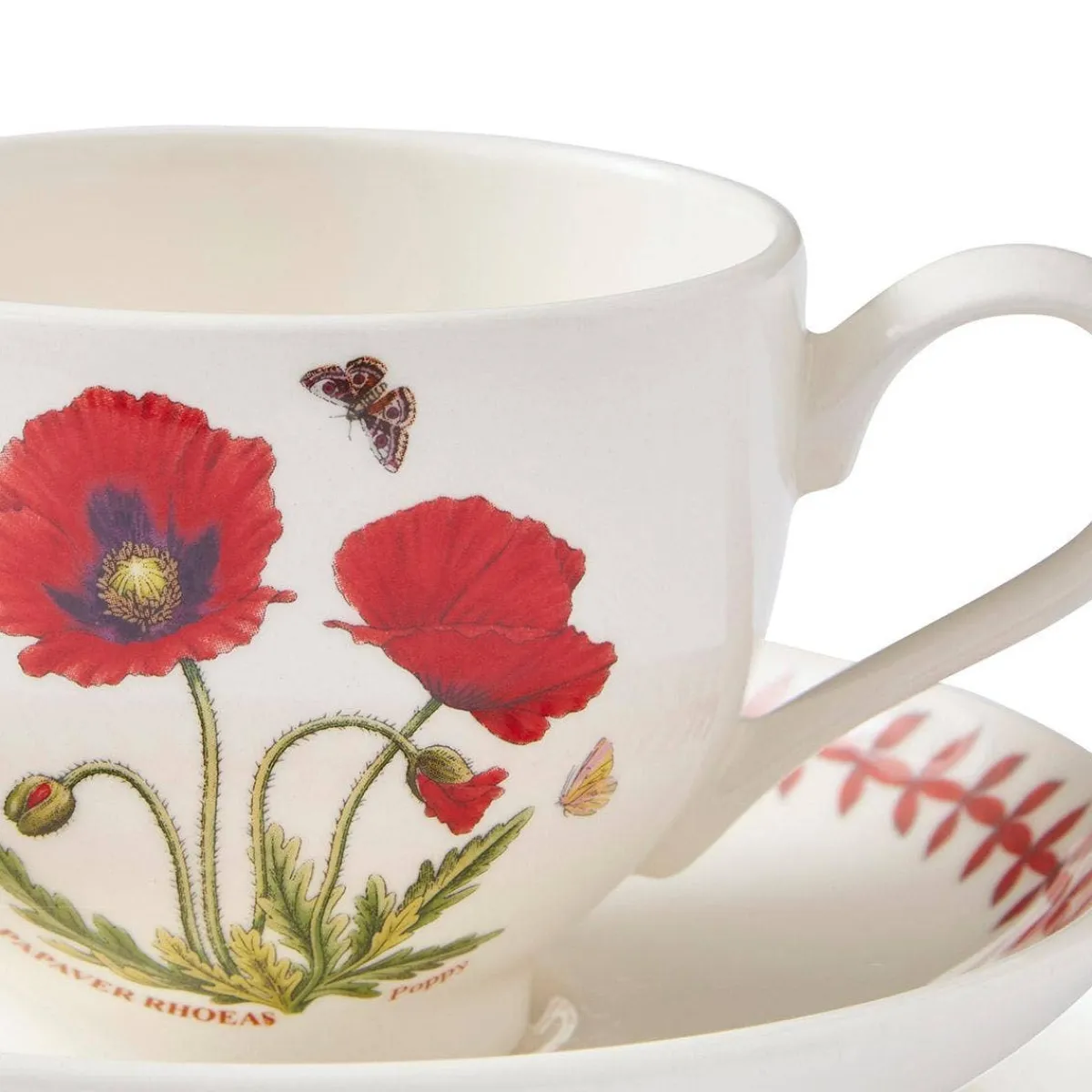 Portmeirion Botanic Garden Meadow Breakfast Teacup & Saucer, Poppy Discount