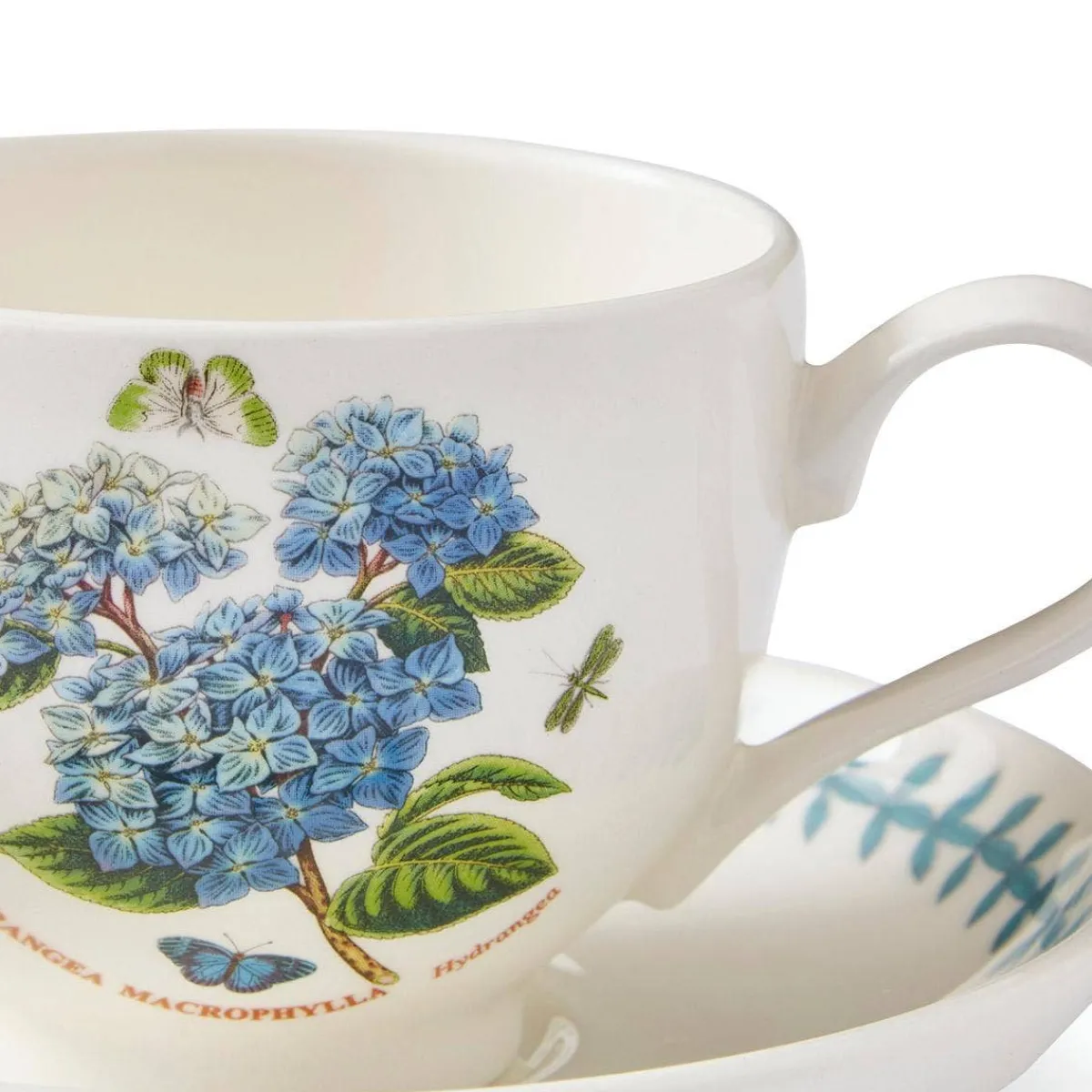 Portmeirion Botanic Garden Meadow Breakfast Teacup & Saucer, Hydrangea New