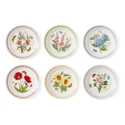 Portmeirion Botanic Garden Meadow Set of 6 Small Dinner Plates, Assorted Fashion