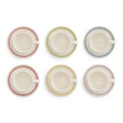 Portmeirion Botanic Garden Meadow Set of 6 Teacups & Saucers, Assorted Sale