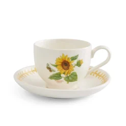 Portmeirion Botanic Garden Meadow Teacup & Saucer, Sunflower Clearance