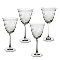 Portmeirion Botanic Garden Set of 4 Crystal Wine Glasses Clearance