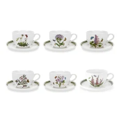 Portmeirion Botanic Garden Set of 6 Jumbo Cups & Saucers New