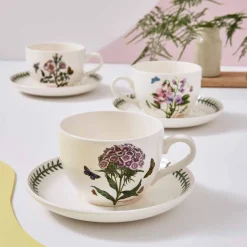 Portmeirion Botanic Garden Set of 6 Jumbo Cups & Saucers New