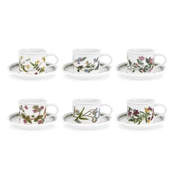 Portmeirion Botanic Garden Set of 6 Teacups & Saucers Discount
