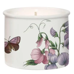 Botanic Garden Sweet Pea Ceramic Candle New
