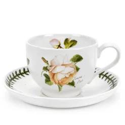 Portmeirion Botanic Roses Tamora Peach Tea Cup & Saucer New