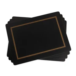 Pimpernel Classic Black Set of 4 Large Placemats New