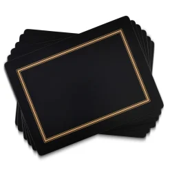 Pimpernel Classic Black Set of 6 Placemats Hot