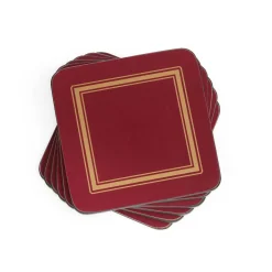 Pimpernel Classic Burgundy Set of 6 Coasters New