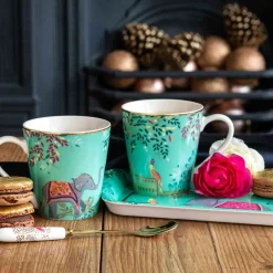 Pimpernel India Mug & Tray Set, Elephant's Oasis New