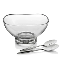Nambe Nambé Braid Glass Salad Bowl & Servers Hot