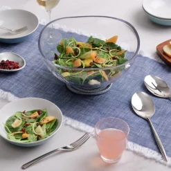 Nambe Nambé Braid Glass Salad Bowl & Servers Hot