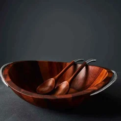 Nambe Nambé Braid Salad Bowl & Servers Hot