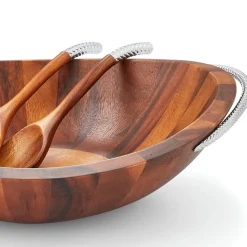Nambe Nambé Braid Salad Bowl & Servers Hot