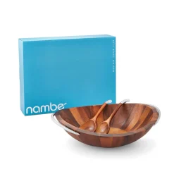 Nambe Nambé Braid Salad Bowl & Servers Hot
