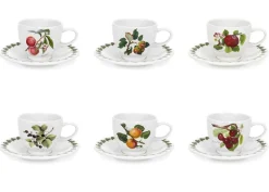 Portmeirion Pomona Set of 6 Espresso Cups & Saucers Clearance