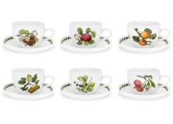 Portmeirion Pomona Set of 6 Jumbo Cups & Saucers New