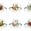 Portmeirion Pomona Set of 6 Mocha Coffee Cups & Saucers Discount