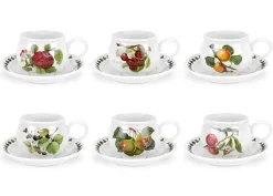 Portmeirion Pomona Set of 6 Teacups & Saucers Fashion