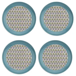 Portmeirion Westerly Turquoise 8.75 inch Coupe Plate Set of 4 Discount