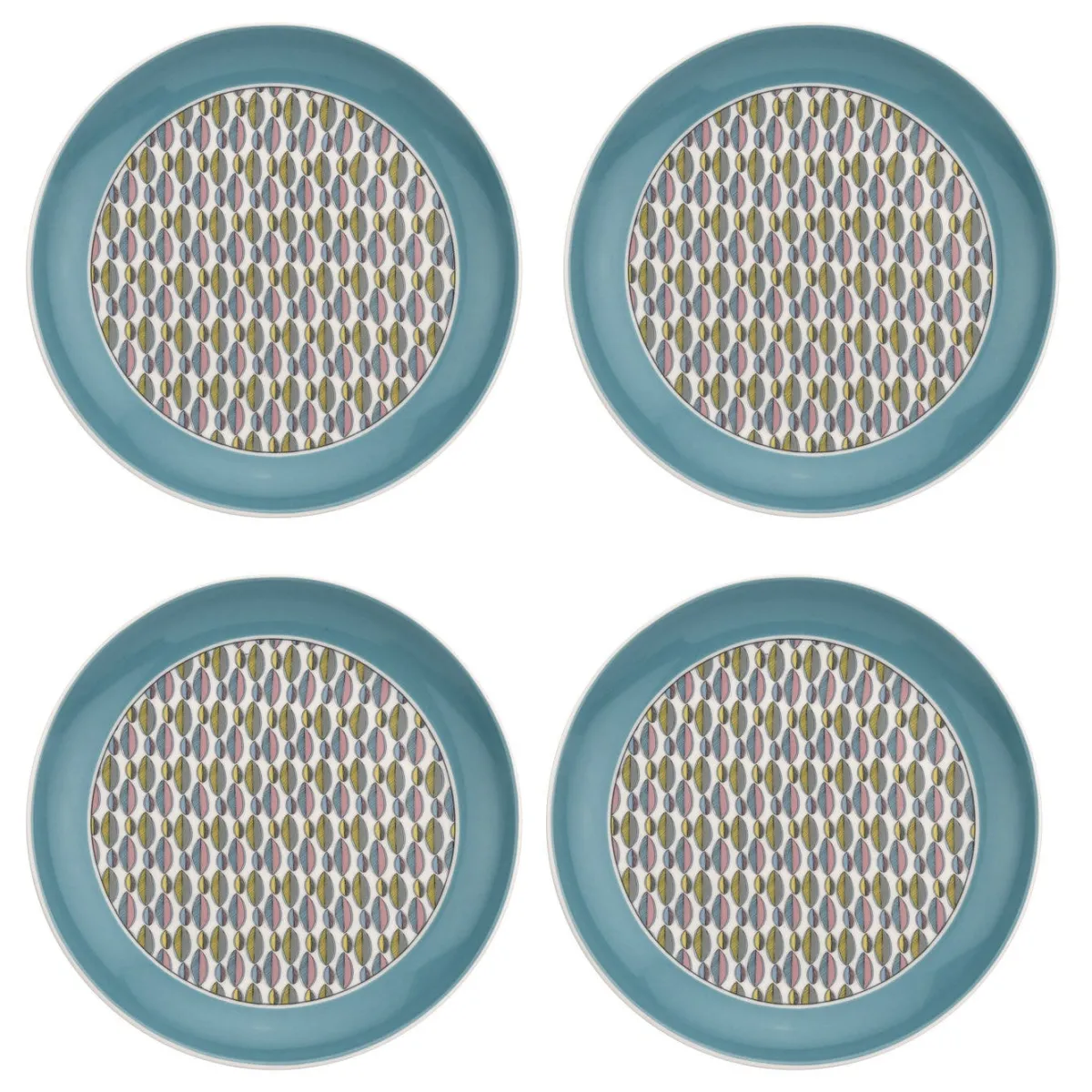 Portmeirion Westerly Turquoise 8.75 inch Coupe Plate Set of 4 Discount