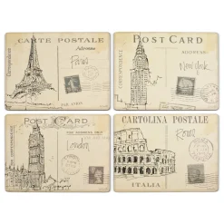 Pimpernel Postcard Sketches Set of 4 Large Placemats Outlet