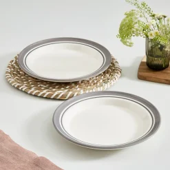 Portmeirion Potter's Stripe Dinner Plate, Grey New