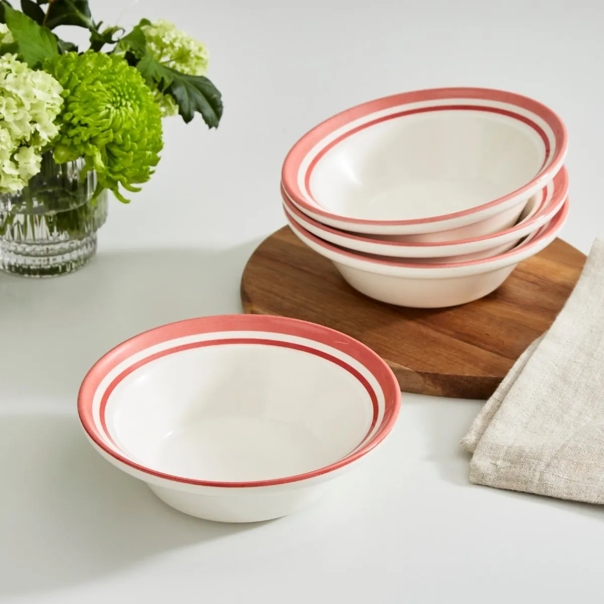 Portmeirion Potter's Stripe Oatmeal Bowl, Red Best