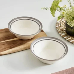 Portmeirion Potter's Stripe Oatmeal Bowl, Grey Best