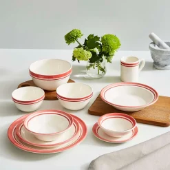 Portmeirion Potter's Stripe Oatmeal Bowl, Red Best