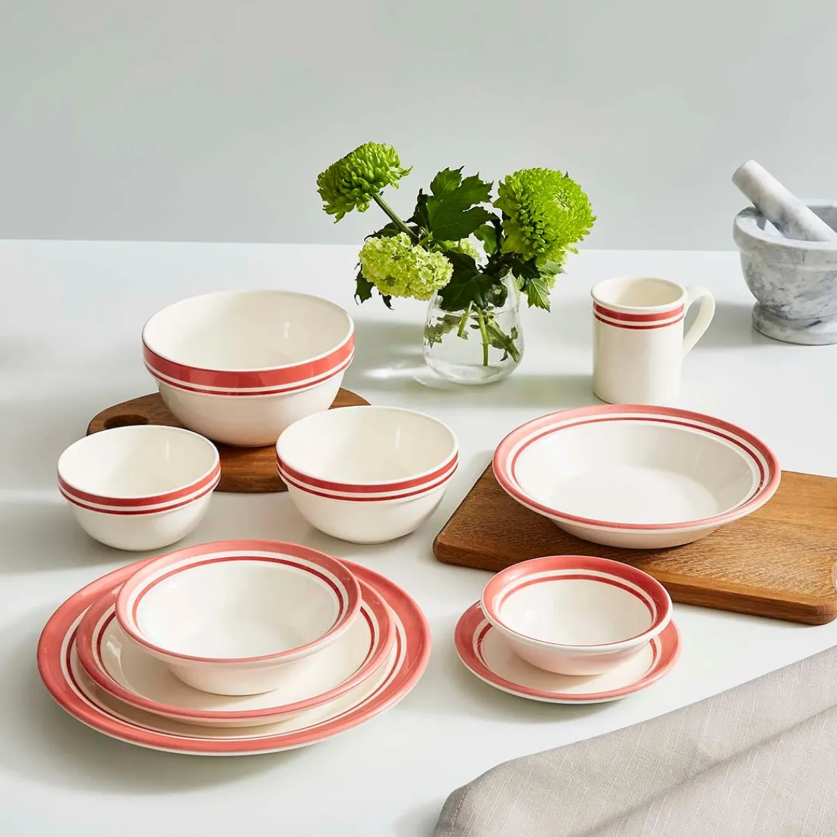 Portmeirion Potter's Stripe Oatmeal Bowl, Red Best