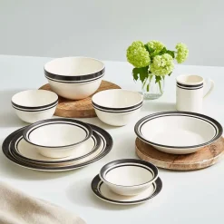 Portmeirion Potter's Stripe Oatmeal Bowl, Black Outlet