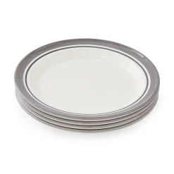 Portmeirion Potter's Stripe Set of 4 Dinner Plates, Grey Best