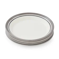 Portmeirion Potter's Stripe Set of 4 Side Plates, Grey Hot