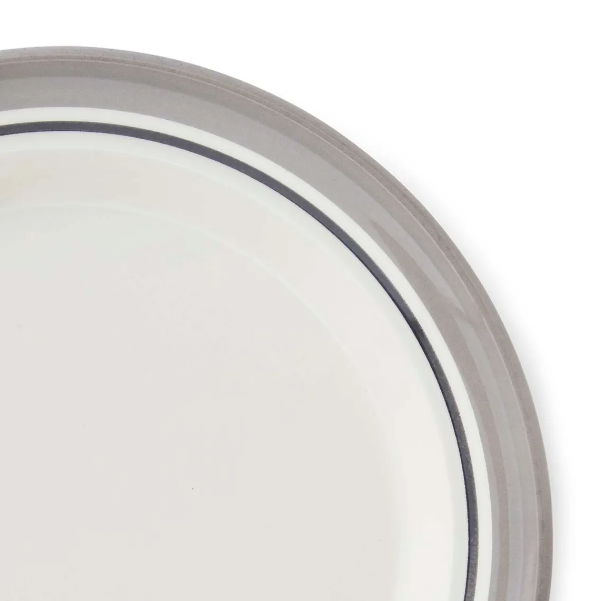 Portmeirion Potter's Stripe Set of 4 Side Plates, Grey Hot
