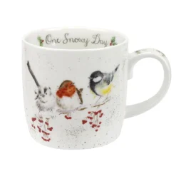 Royal Worcester Wrendale Designs One Snowy Day Birds Fine Bone China Mug Best