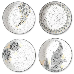 Portmeirion Sara Miller Artisanne Noir Set of 4 Pasta Bowls Hot
