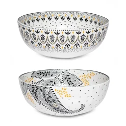 Portmeirion Sara Miller Artisanne Noir Set of 2 Large Bowls Best