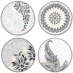 Portmeirion Sara Miller Artisanne Noir Set of 4 Salad Plates Best