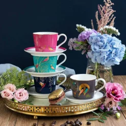 Portmeirion Sara Miller Chelsea Espresso Cups & Saucers Fashion