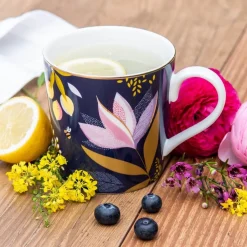 Portmeirion Sara Miller Orchard Mug, Navy Online