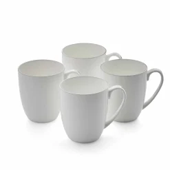 Royal Worcester Serendipity Platinum Set of 4 Barrel Mugs Hot