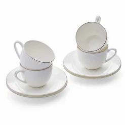 Royal Worcester Serendipity Platinum Set of 4 Teacup & Saucer Outlet