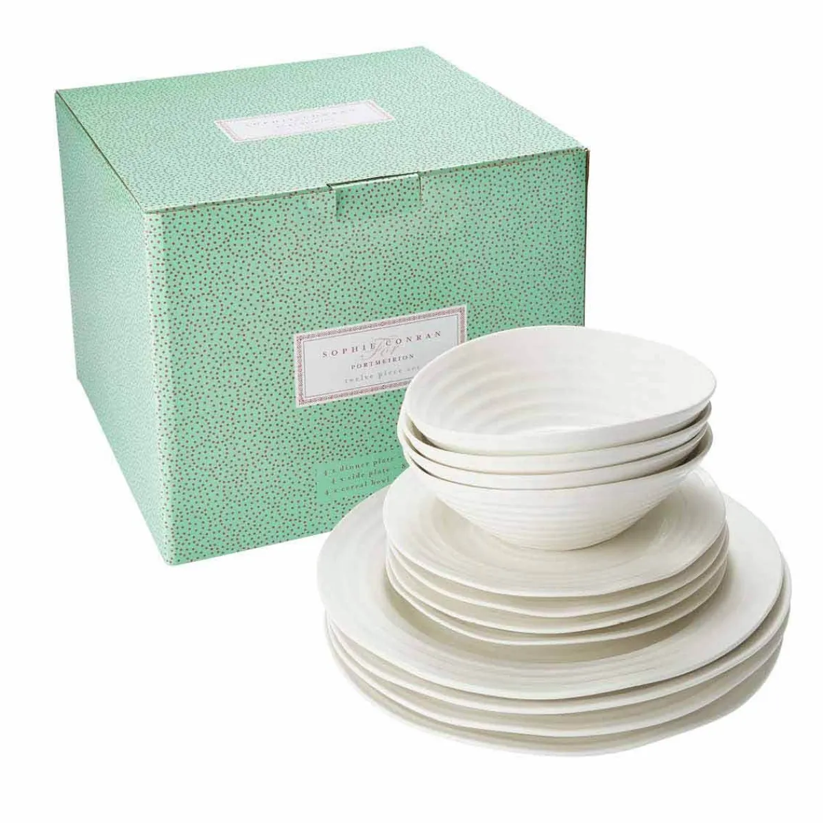 Portmeirion Sophie Conran 12 Piece Dinner Set, White Hot