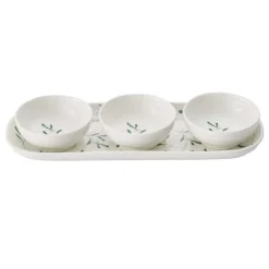 Portmeirion Sophie Conran Mistletoe 3 Bowl & Tray Set Fashion